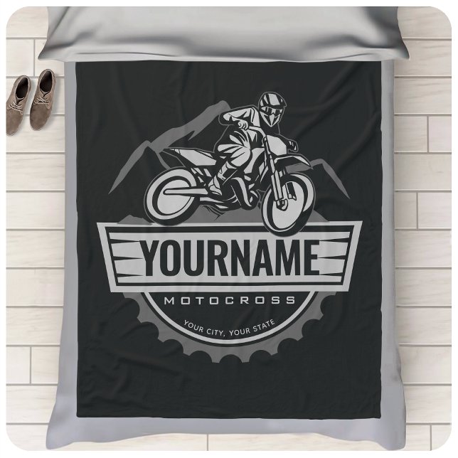 Manta Polar Carreras personalizada de Motocross Rider Dirt Bik (Subido por el creador)