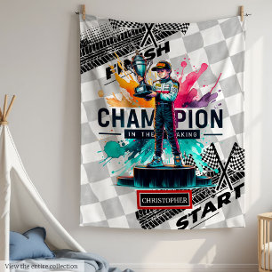 Manta Polar Carreras Watercolor de moda Sport Car Boy Blanket