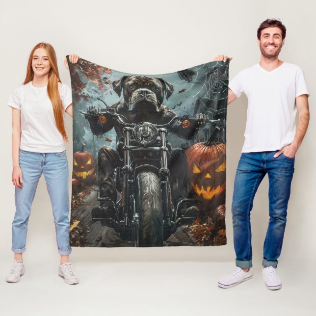 Manta Polar Carretera de Cane Corso en motocicleta Halloween S (In situ)