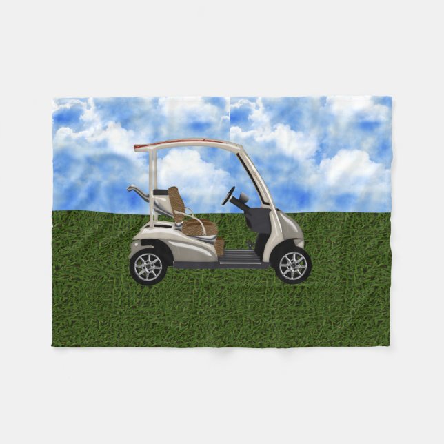 Manta Polar carro de golf beige 3D en hierba (Frente (Horizontal))