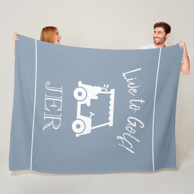 Manta Polar Carro de golf en vivo a Golf Monogrammed Dusty Blu (In situ)