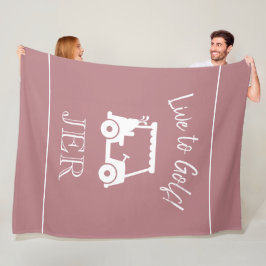 Manta Polar Carro de golf en vivo al Rosa Monogramado Dusty