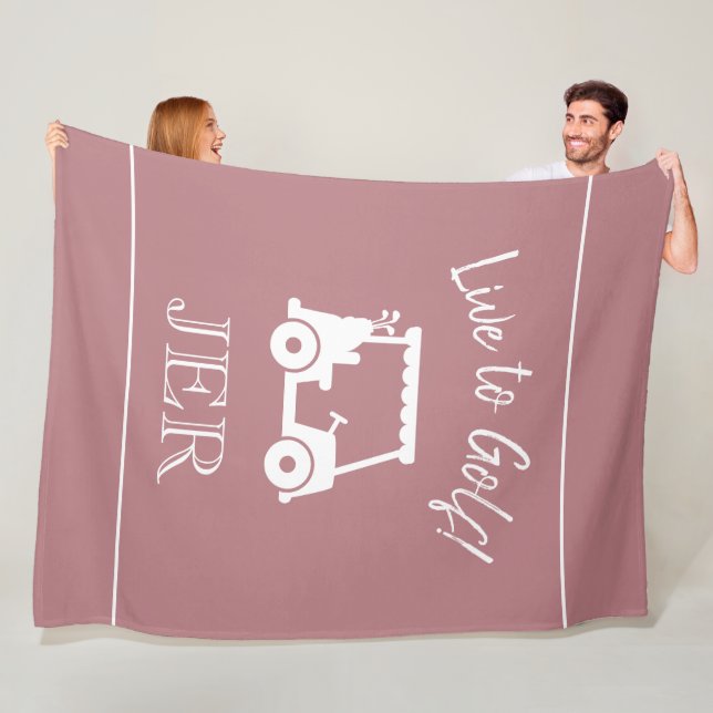 Manta Polar Carro de golf en vivo al Rosa Monogramado Dusty (In situ)