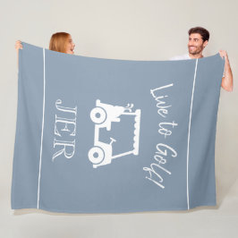 Manta Polar Carro de Golf Live to Golf Monogramado Azul Polvo