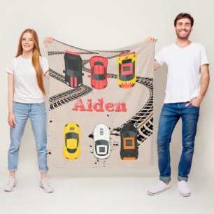 Manta Polar Carros de carrera con marcas de balanceo personali