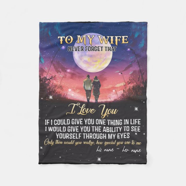 Manta Polar Carta A Mi Esposa El día de San Valentín Gift (Anverso)