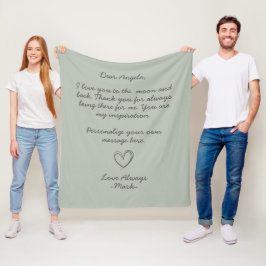 Manta Polar Carta de amor escrita a mano o mensaje