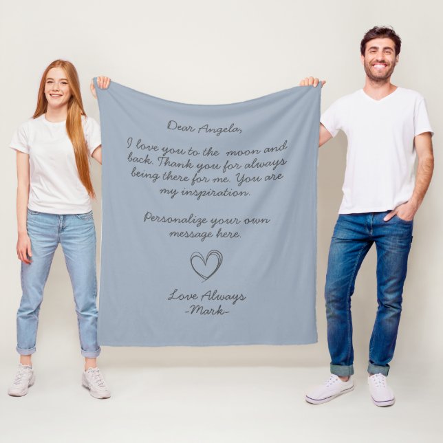 Manta Polar  Carta de amor escrita a mano o mensaje   (In situ)