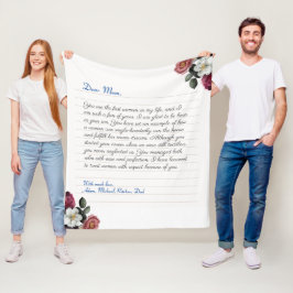 Manta Polar Carta de amor escrita a mano por un Personalizado 