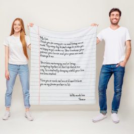 Manta Polar Carta de amor manuscrita personalizada para el mar
