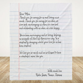 Manta Polar Carta de amor personalizada manuscrita