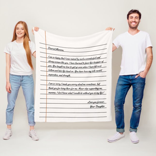 Manta Polar Carta escrita a mano moderna para mamá (In situ)