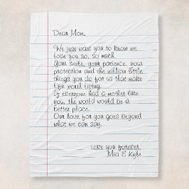 Manta Polar Carta manuscrita personalizada Mensaje de amor Mad