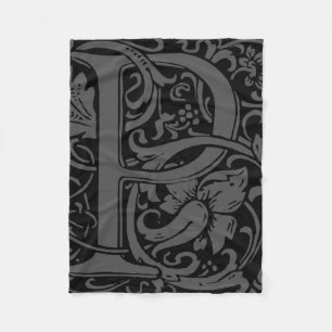 Manta Polar Carta P Monograma medieval Art Nouveau