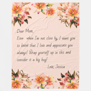 Manta Polar Carta personalizada a mamá Día de la Madre regalo