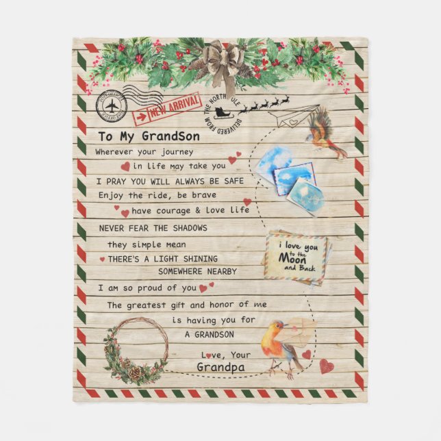 Manta Polar Carta Personalizada A Mi Abuelo, (Anverso)