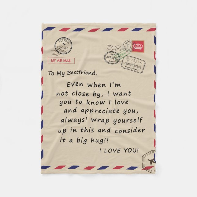 Manta Polar Carta Personalizada A Mi Amigo, (Anverso)