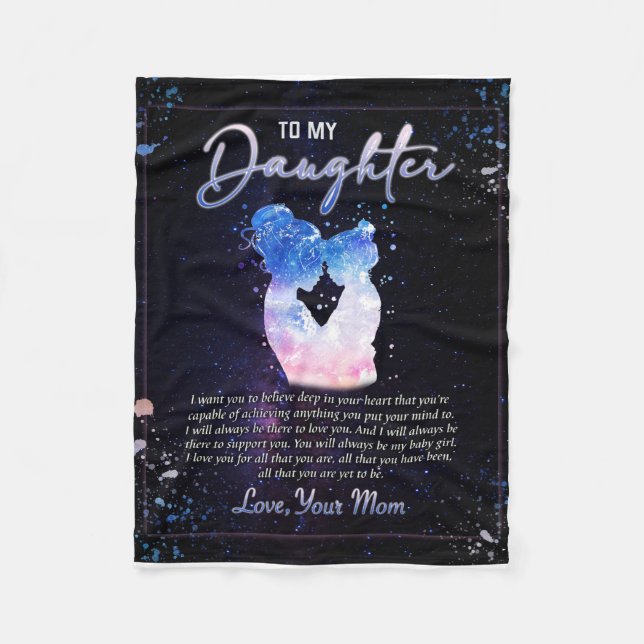 Manta Polar Carta personalizada a mi hija, abierta para (Anverso)