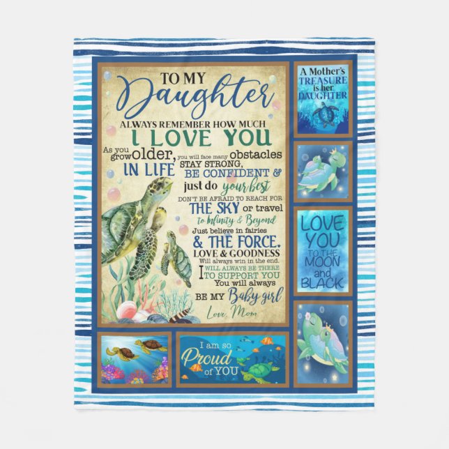 Manta Polar Carta Personalizada A Mi Hija Amor De Mamá (Anverso)