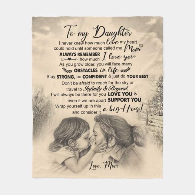 Manta Polar Carta Personalizada A Mi Hija De Mamá (Anverso)