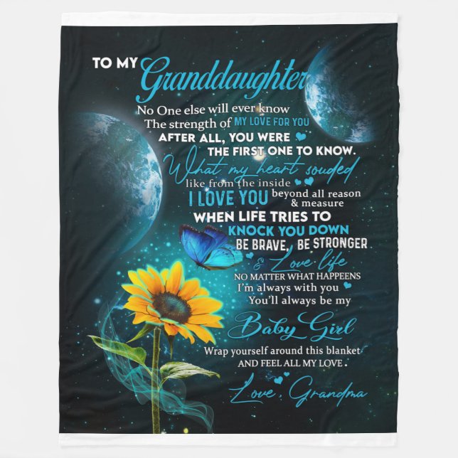 Manta Polar Carta personalizada a mi nieta (Anverso)