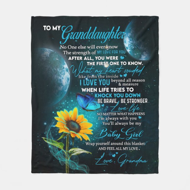 Manta Polar Carta personalizada a mi nieta (Anverso)