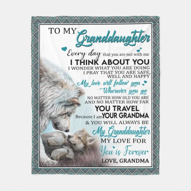 Manta Polar Carta Personalizada A Mi Nieta De La Abuela (Anverso)