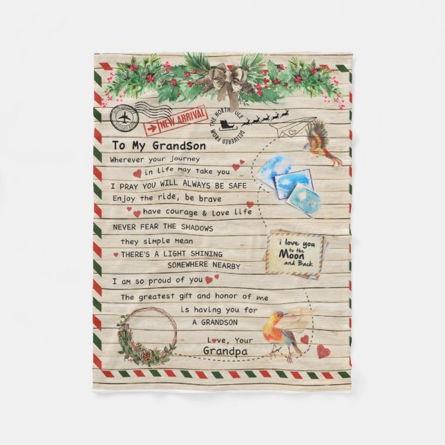 Manta Polar Carta Personalizada A Mi Nieto Del Abuelo (Anverso)