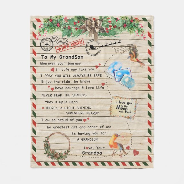 Manta Polar Carta Personalizada A Mi Nieto Del Abuelo (Anverso)