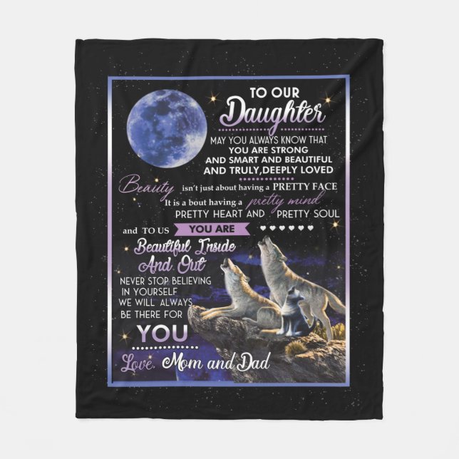 Manta Polar Carta Personalizada A Nuestra Hija (Anverso)