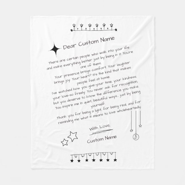 Manta Polar Carta personalizado a una persona hermosa (Anverso)