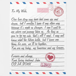 Manta Polar Carta romántica de amor Aniversario El día de San 