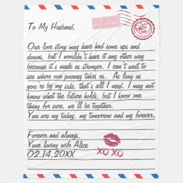 Manta Polar Carta romántica de amor Aniversario El día de San 