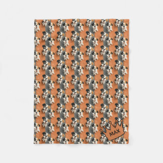 Manta Polar Cartoon Dog Pattern on Orange – Customizable 