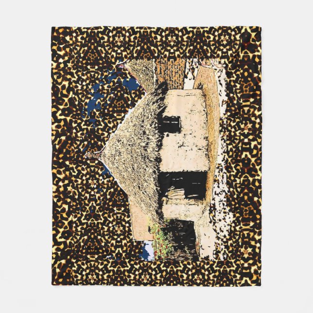 Manta Polar Casa africana de decoración étnica (Anverso)