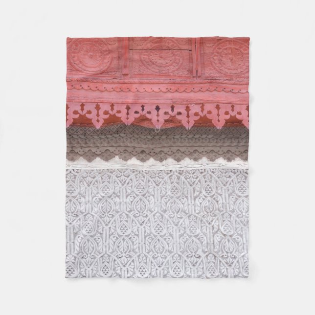 Manta Polar Casa coralina rosada (Anverso)