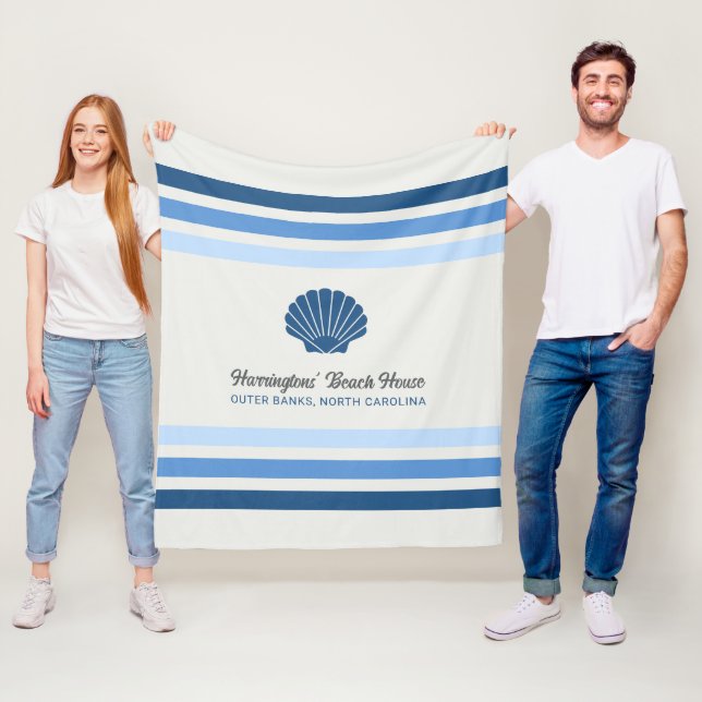 Manta Polar Casa de playa de nombre y ubicación personalizada (In situ)