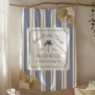 Manta Polar Casa de playa rayas azules Costero Boho Casa de ca