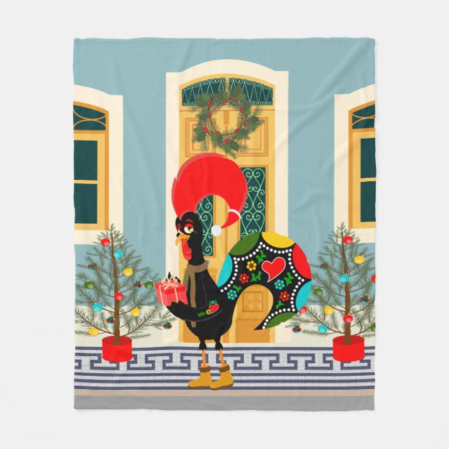 Manta Polar Casa decorada con Rooster por Navidades portuguese (Anverso)