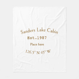 Manta Polar Casa del lago. Fecha año personalizado coordenadas