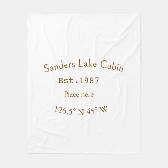 Manta Polar Casa del lago. Fecha año personalizado coordenadas (Anverso)