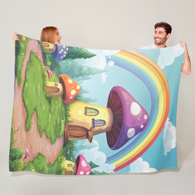 Manta Polar Casas de hongos y arco iris 14 (In situ)