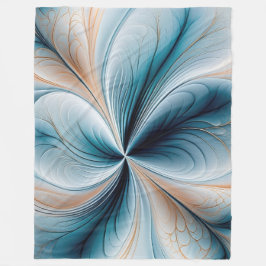 Manta Polar Cascada Floral - Flujo Abstracto Suave Turquesa y 