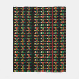 Manta Polar Cascanueces de Navidad verdes y negros