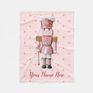 Manta Polar Cascanueces Rosa Nombre Personalizado Navidad Niet