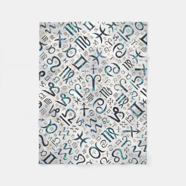 Manta Polar Cáscara y oro del olmo de los glyphs del zodiaco (Anverso)