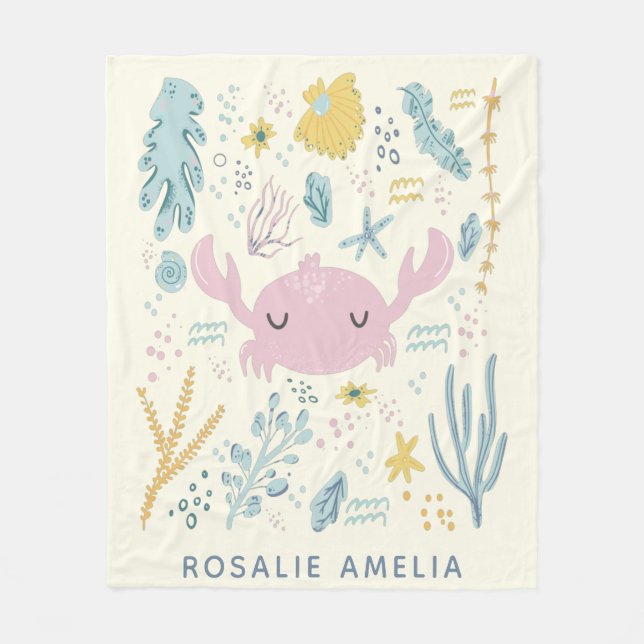 Manta Polar Cáscaras submarinas de cangrejo cúbito Pastels Nom (Anverso)