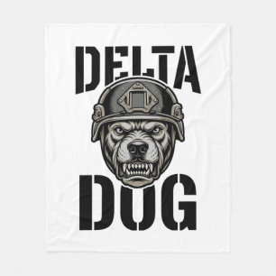 Manta Polar Casco de Bulldog Delta Dog Diseño de Grabado Vinta