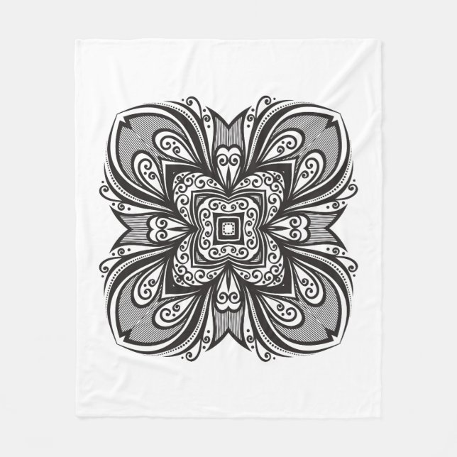 Manta Polar Casilla negra de Deco inspirada (Anverso)