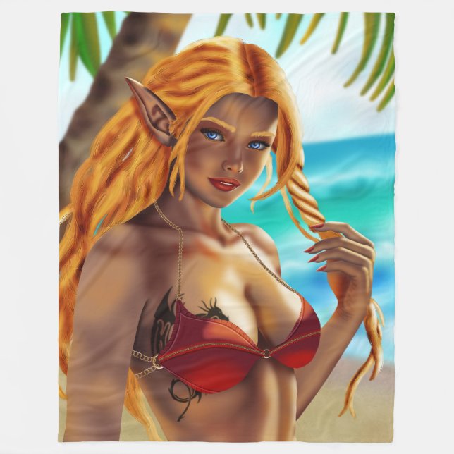 Manta Polar Cassja en la playa (Anverso)